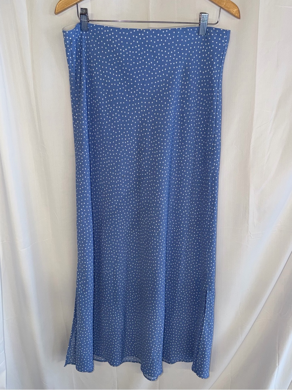LOFT Blue Polka Maxi Skirt